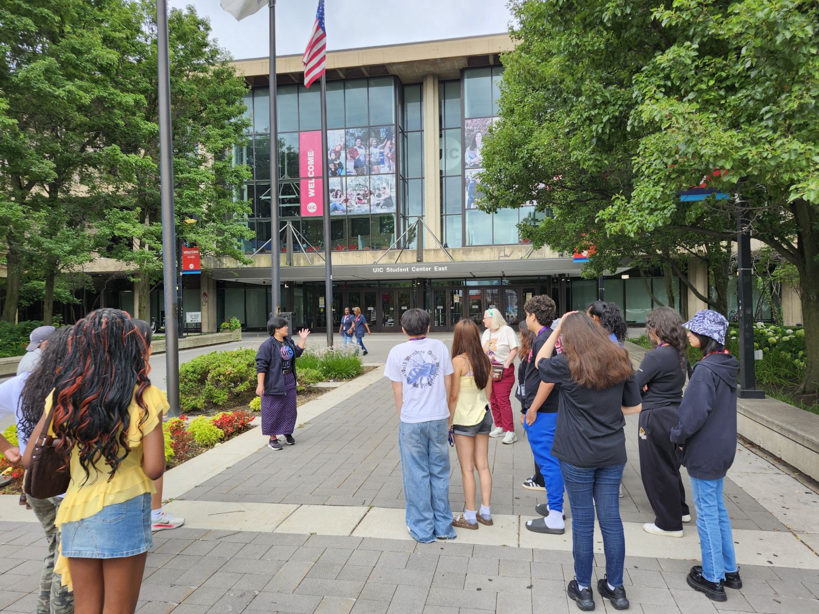 Students outside school