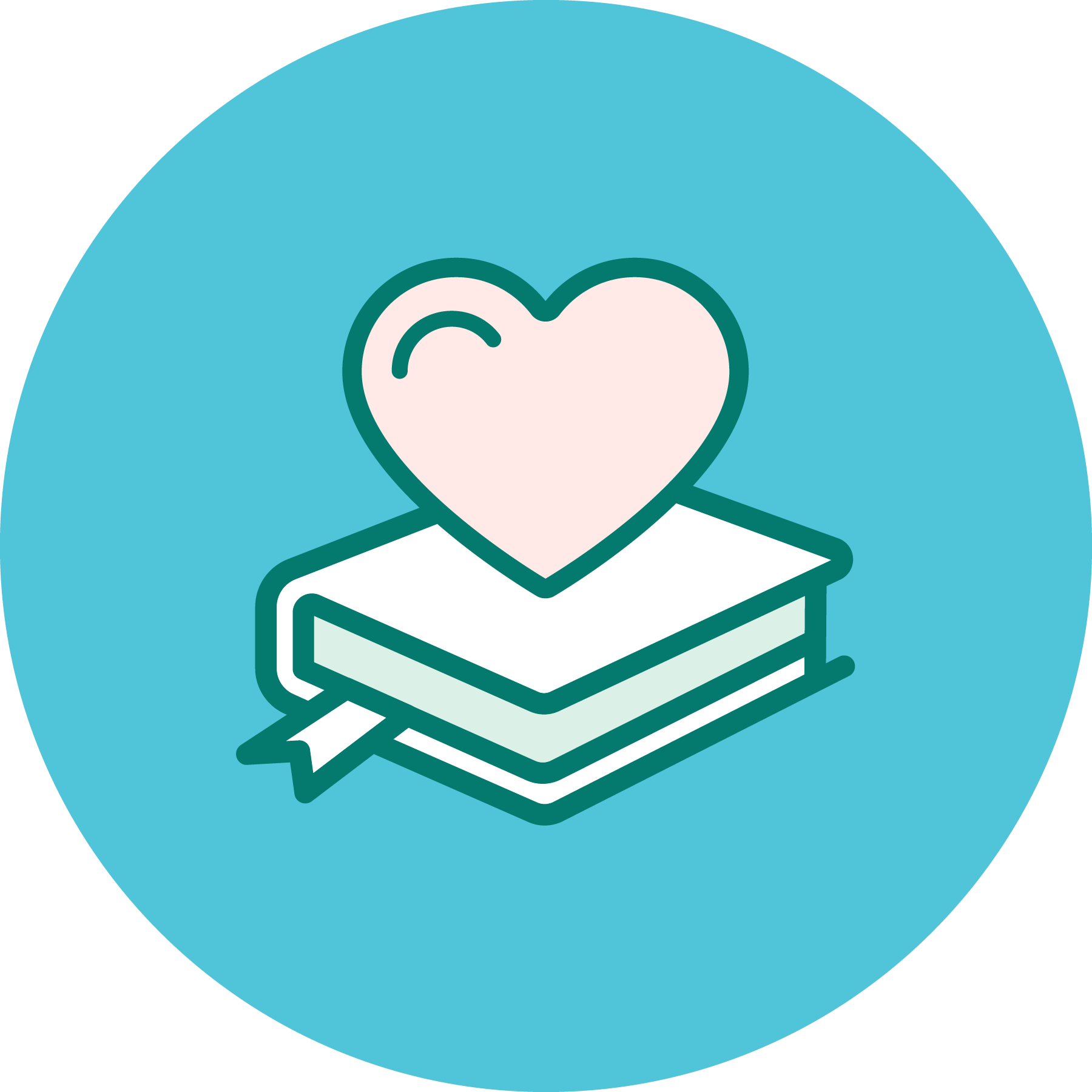 Heart on a book icon