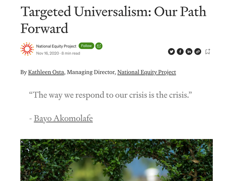 Targeted Universalism: Our Path Forward screenshot