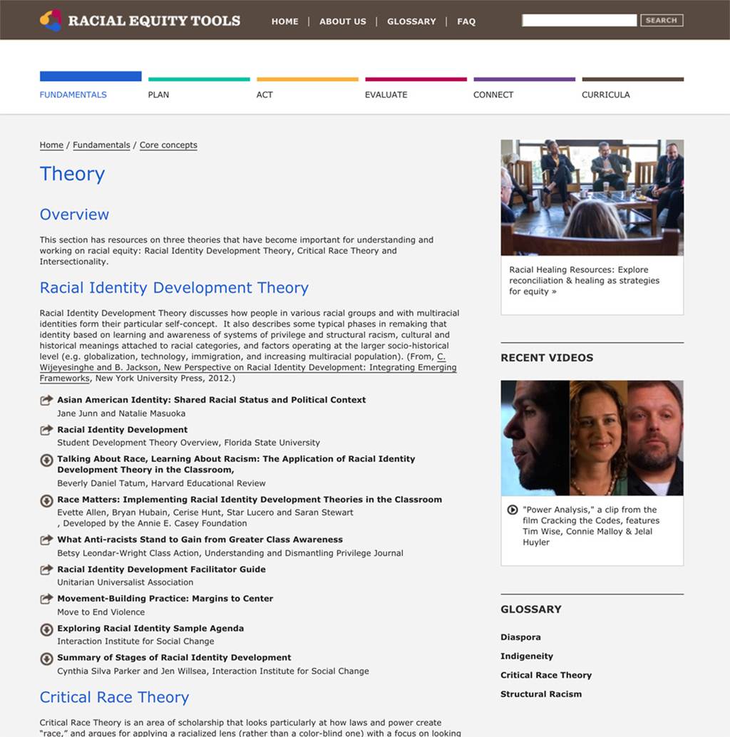 Racial Equity Tools’ Theory Section - image