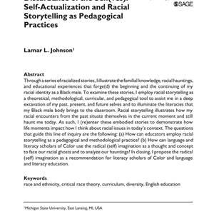 The Racial Hauntings of One Black Male Professor and the Disturbance of the Self(ves): Self-Actualization and Racial Storytelling as Pedagogical Practices - image