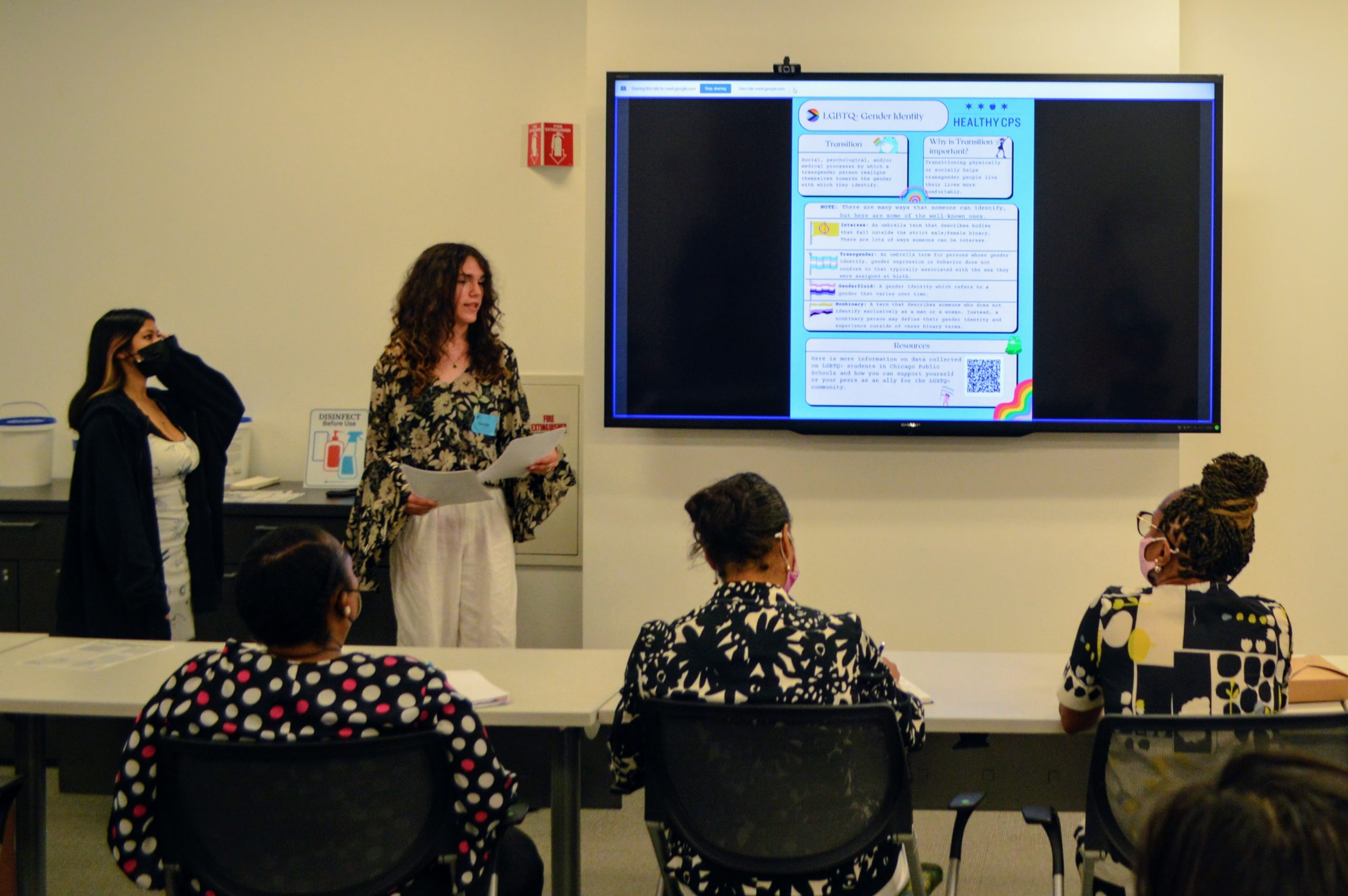 Students watching gender equality video