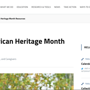 Screenshot of Jewish American Heritage Month Resources