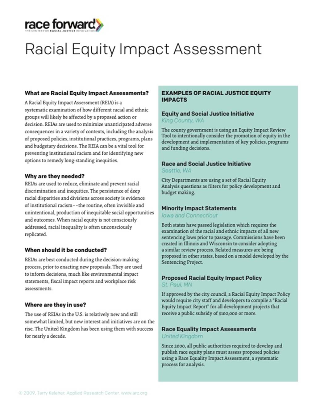 Race Equity Impact Assessment - Thumbnail Image