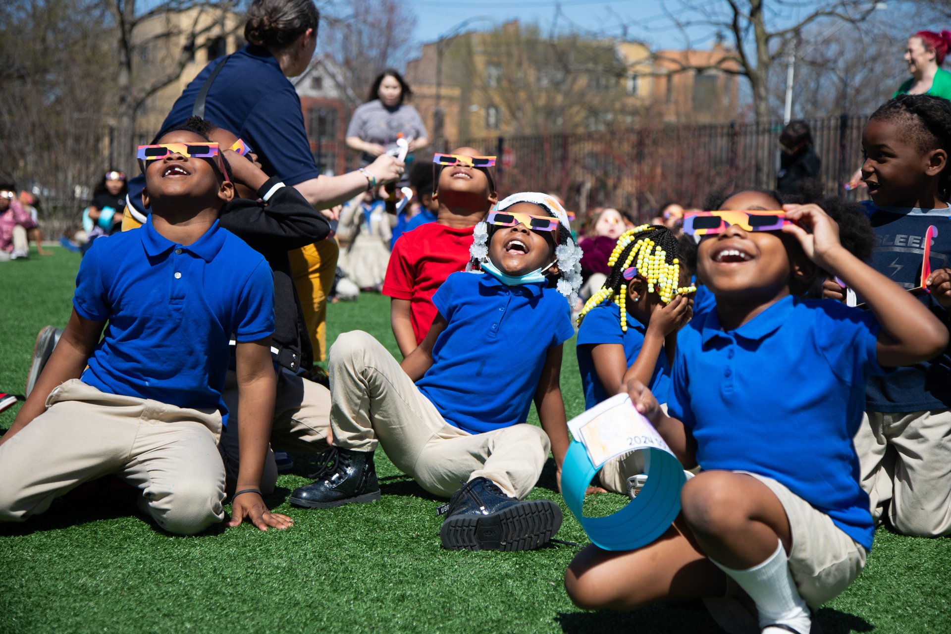 Eclipse viewing at Morton ES