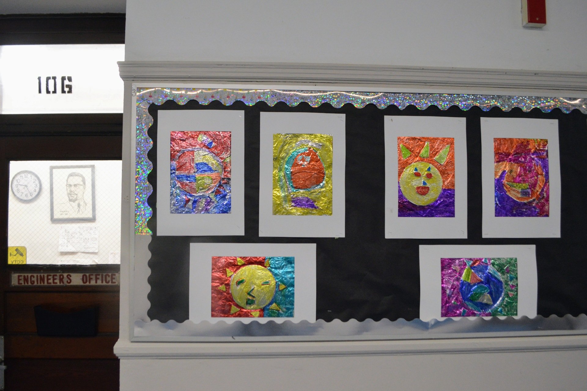 Art pieces at Burke Elementary School