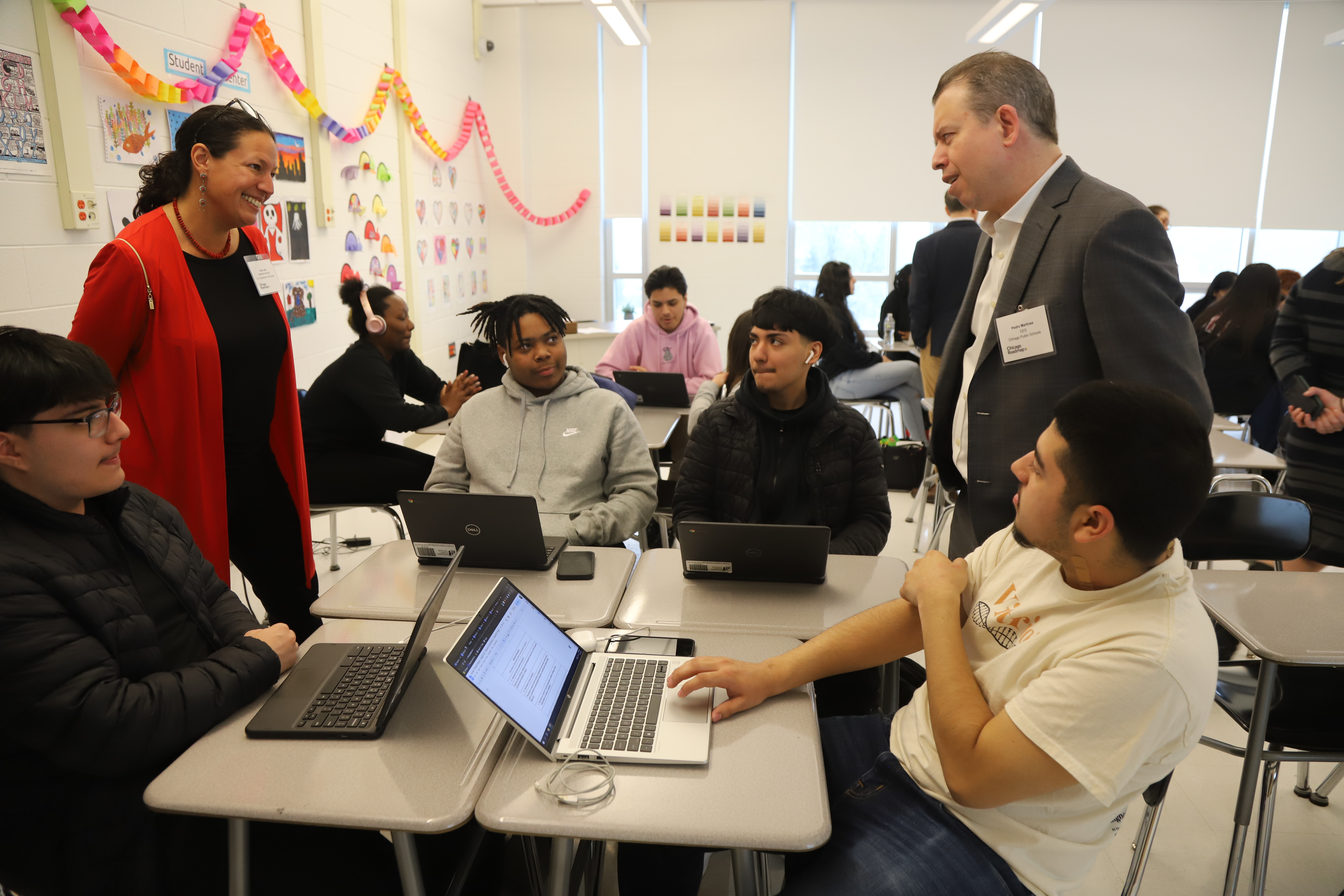 Amy Loyd, CEO Martinez, and Students