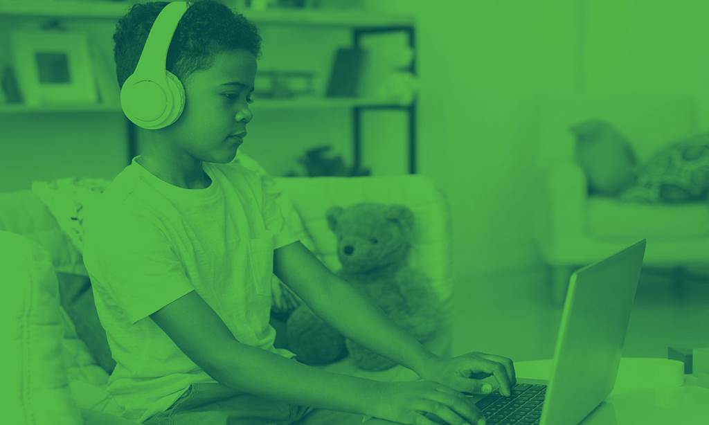 Child using laptop