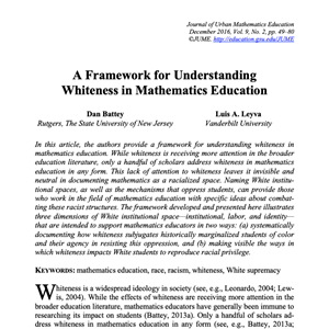 A Framework for Understanding Whiteness in Mathematics Education screenshot