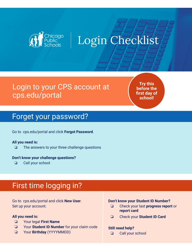 CPS Account Chicago Public Schools CPS Account Chicago Public Schools