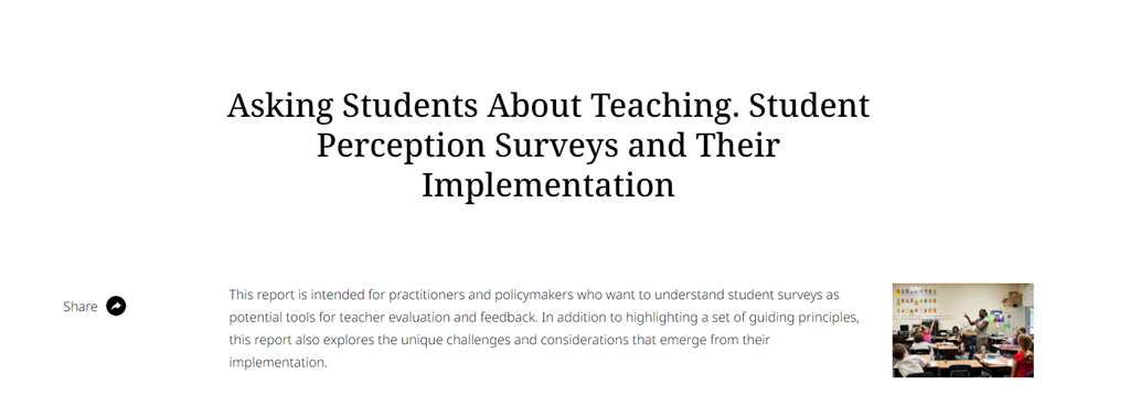 Asking students about teaching: Student Perception surveys and their implementation