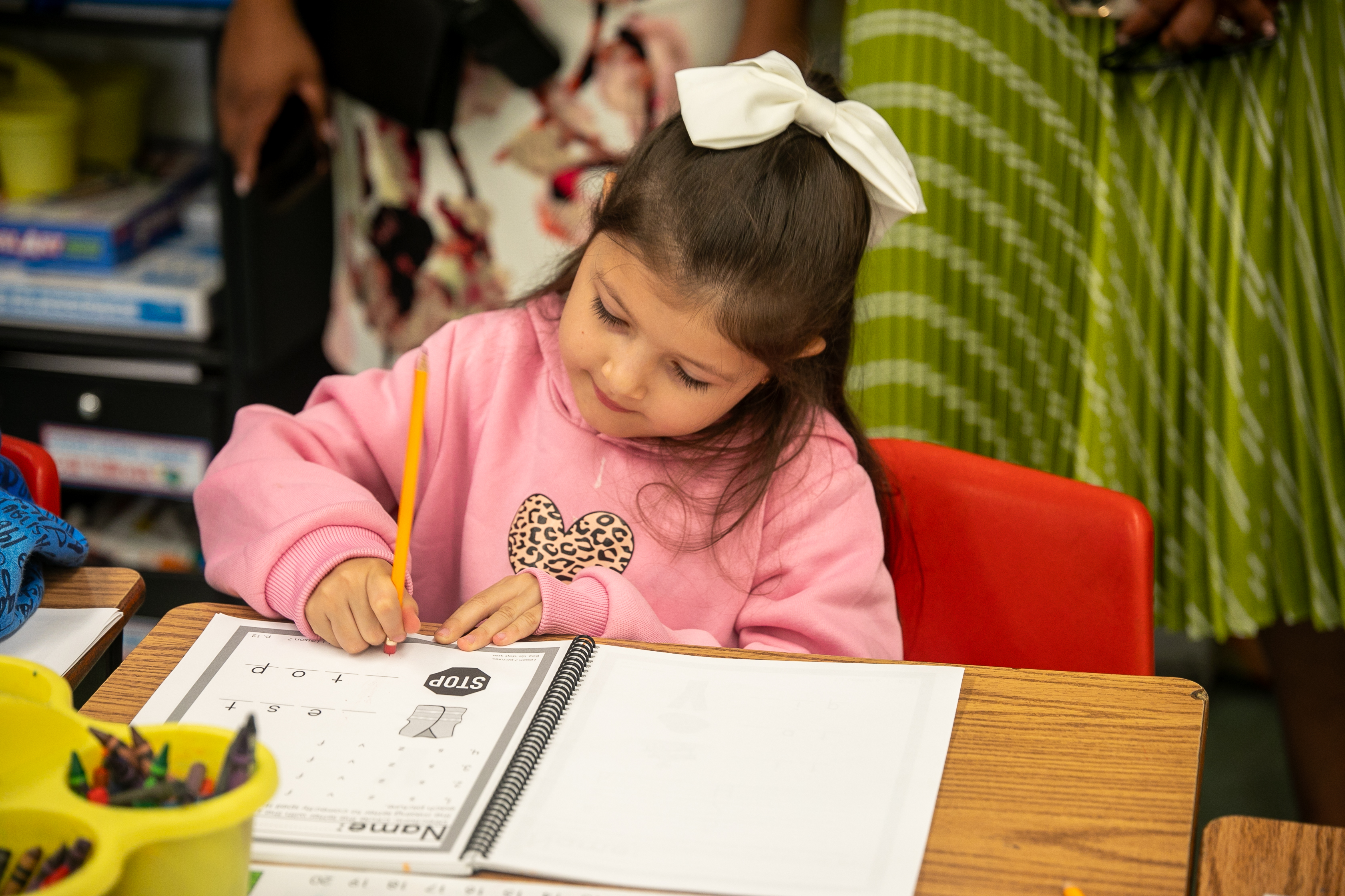 Ashe ES student at desk
