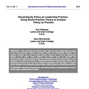 Racial-Equity Policy as Leadership Practice document screenshot