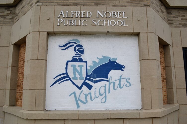Alfred Nobel Public School sign
