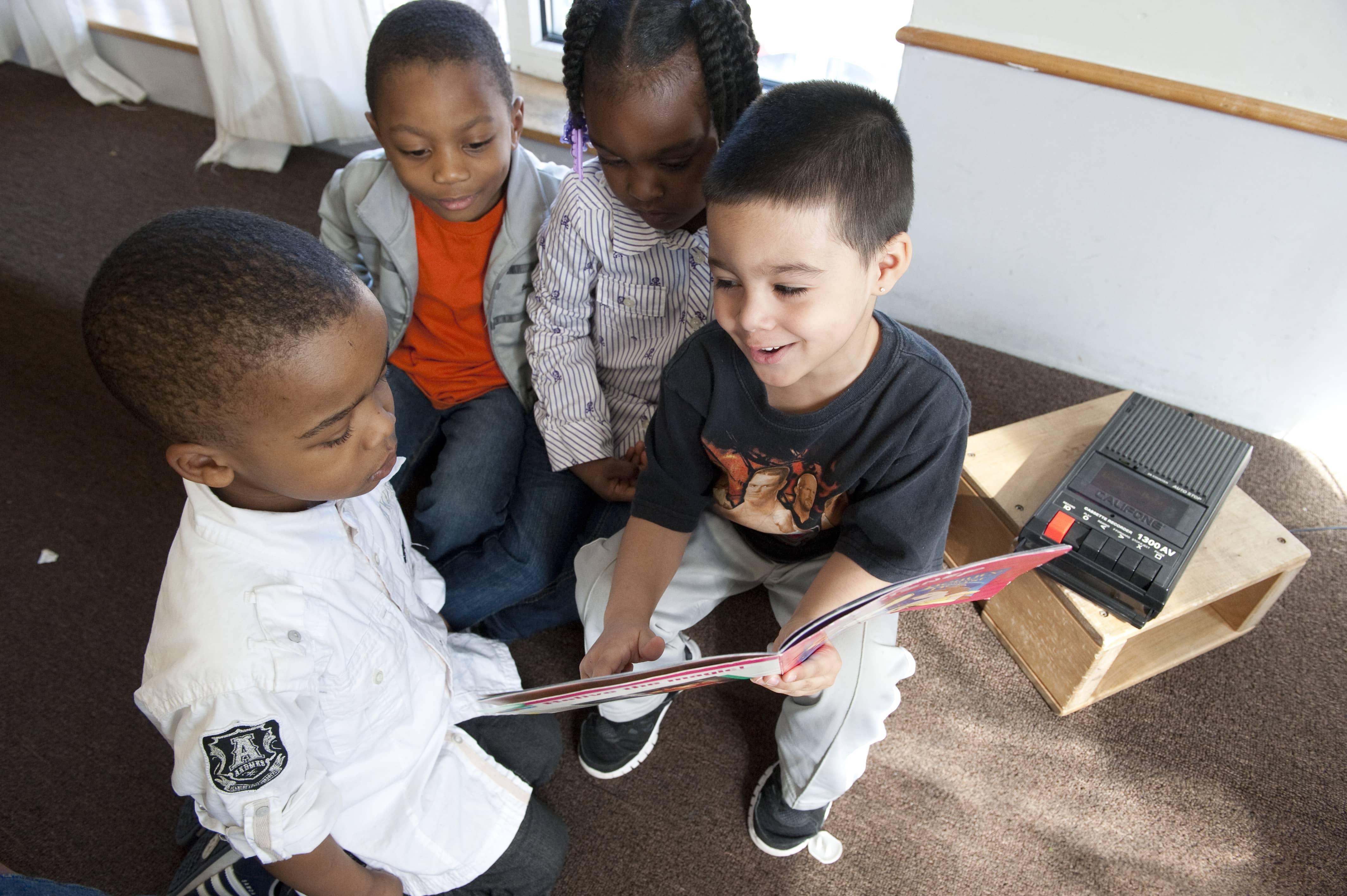 Children reading a book