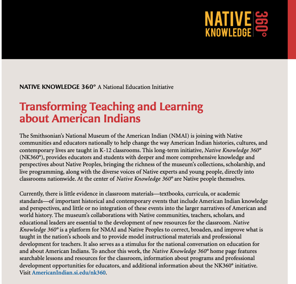 transforming traching and learning about American Indians screenshot