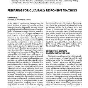 Preparing for Culturally Responsive Teaching Image
