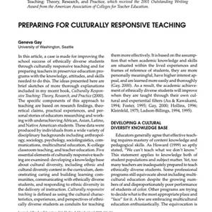 Preparing for Culturally Responsive Teaching - Banner