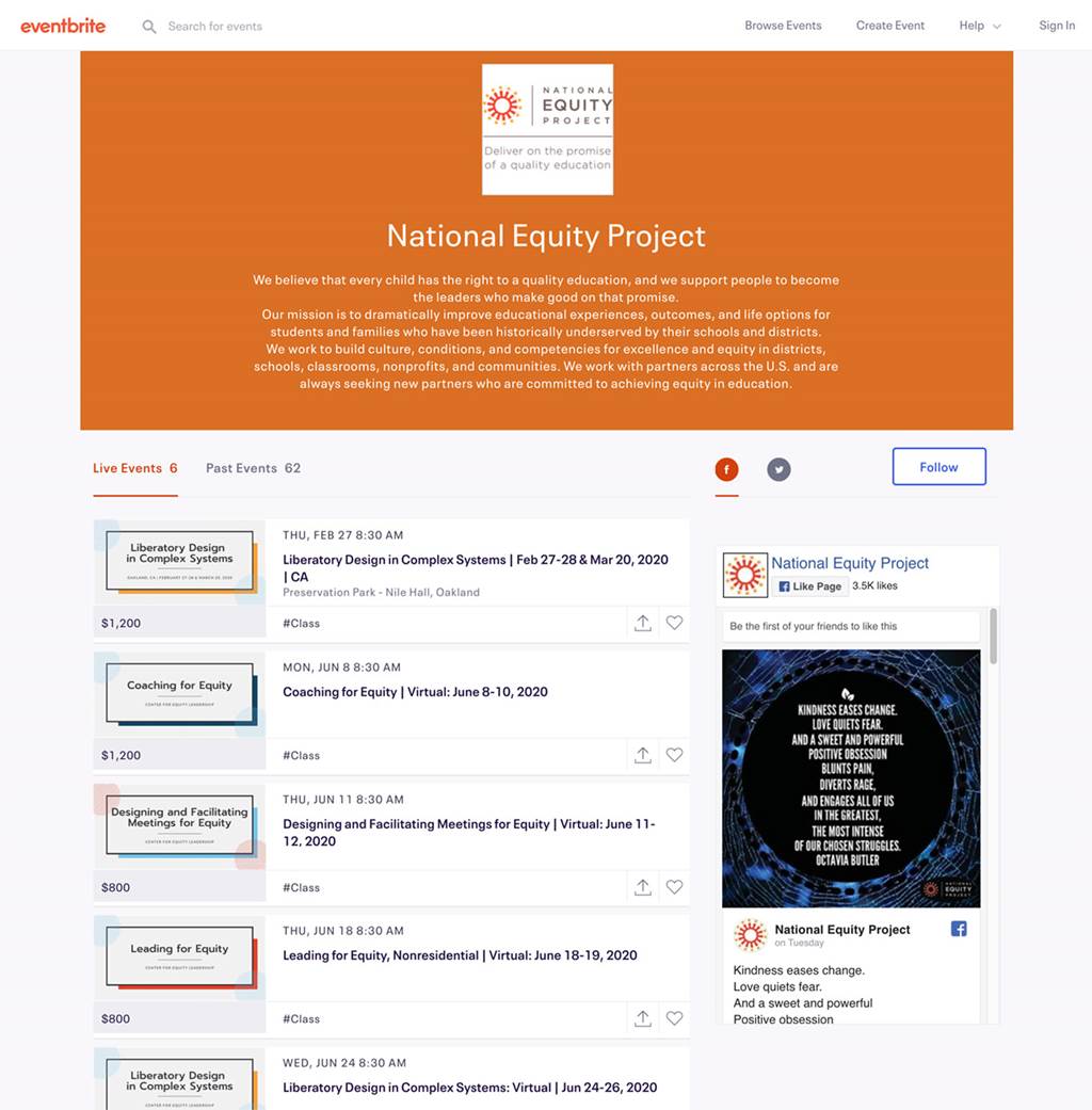 National Equity Project Trainings - Document image