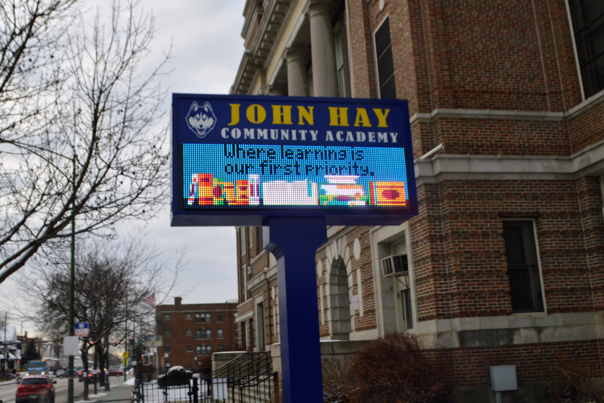 John Hay Community Academy sign