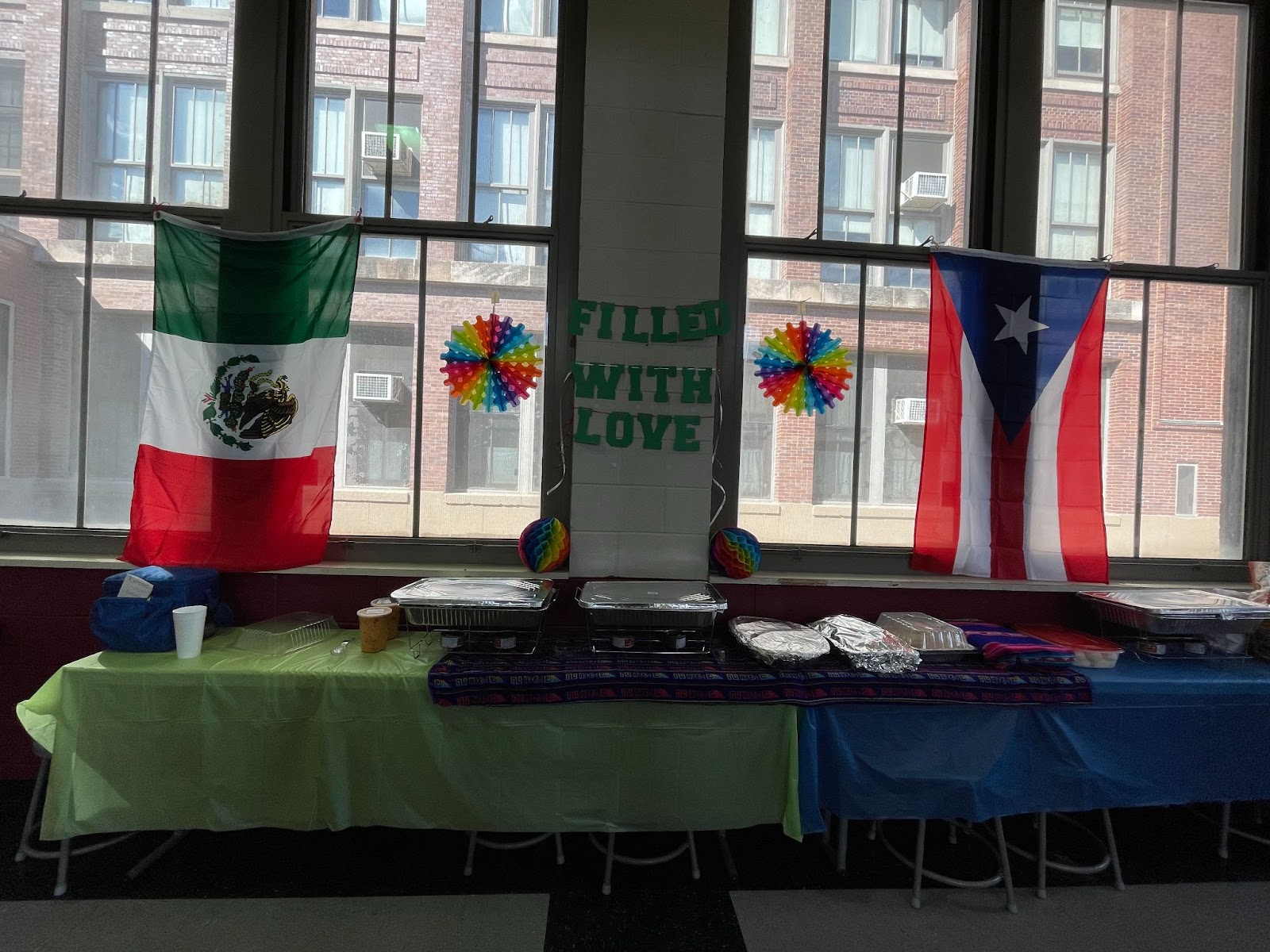 empanada celebration food and flags