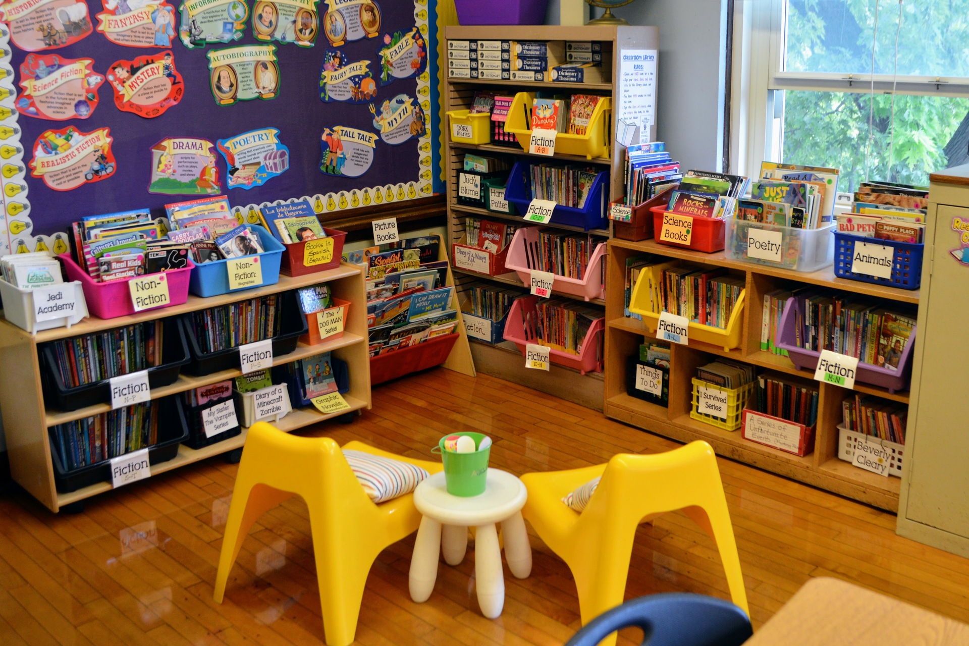classroom image with mini chairs