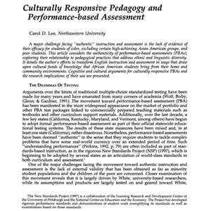 Culturally Responsive Pedagogy and Performance-based Assessment Image