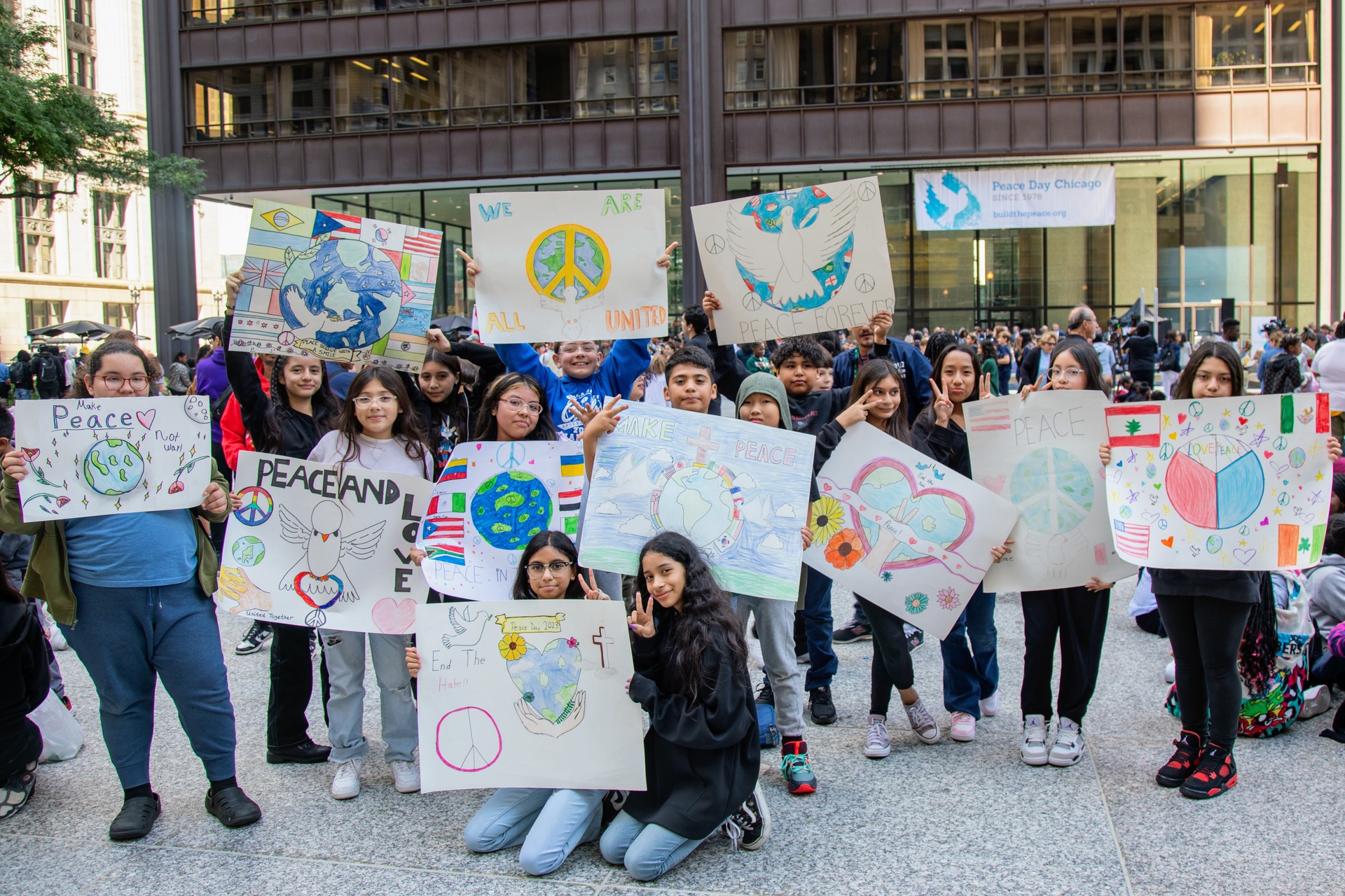 Celebrating International Peace Day student group picture