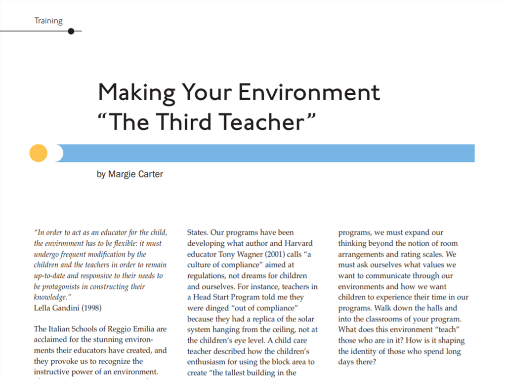 Making Your Environment “The Third Teacher” screenshot