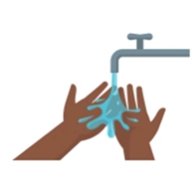 Hands washing under a faucet