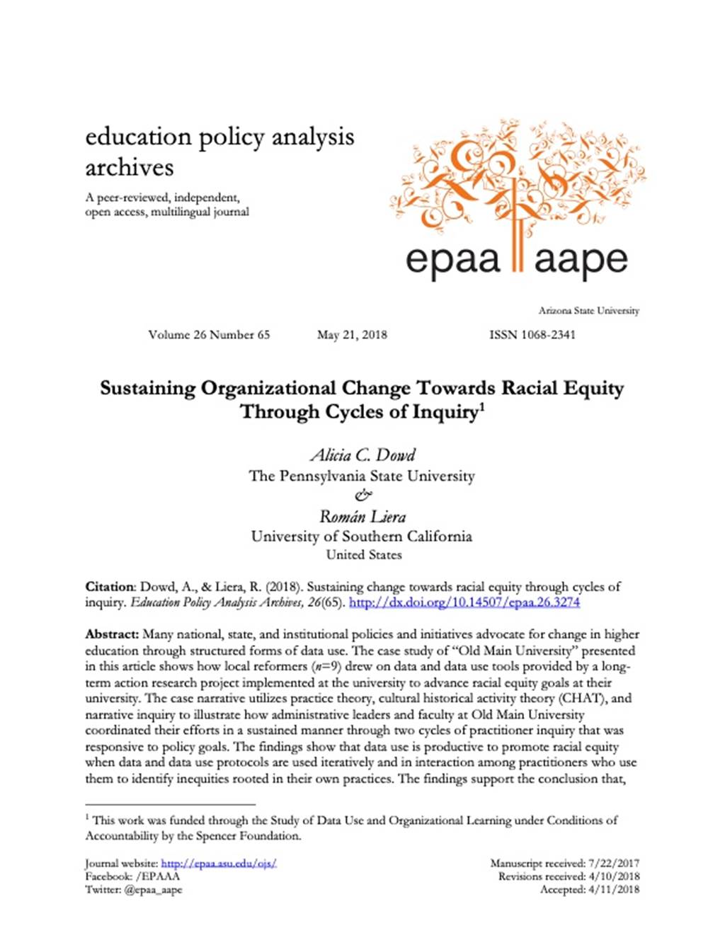 Sustaining Organizational Change Towards Racial Equity Through Cycles of Inquiry document image
