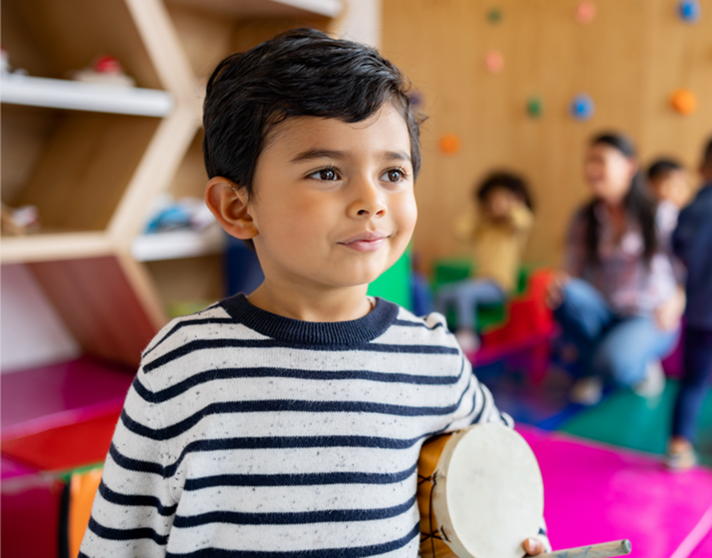 inquisitive student in classroom