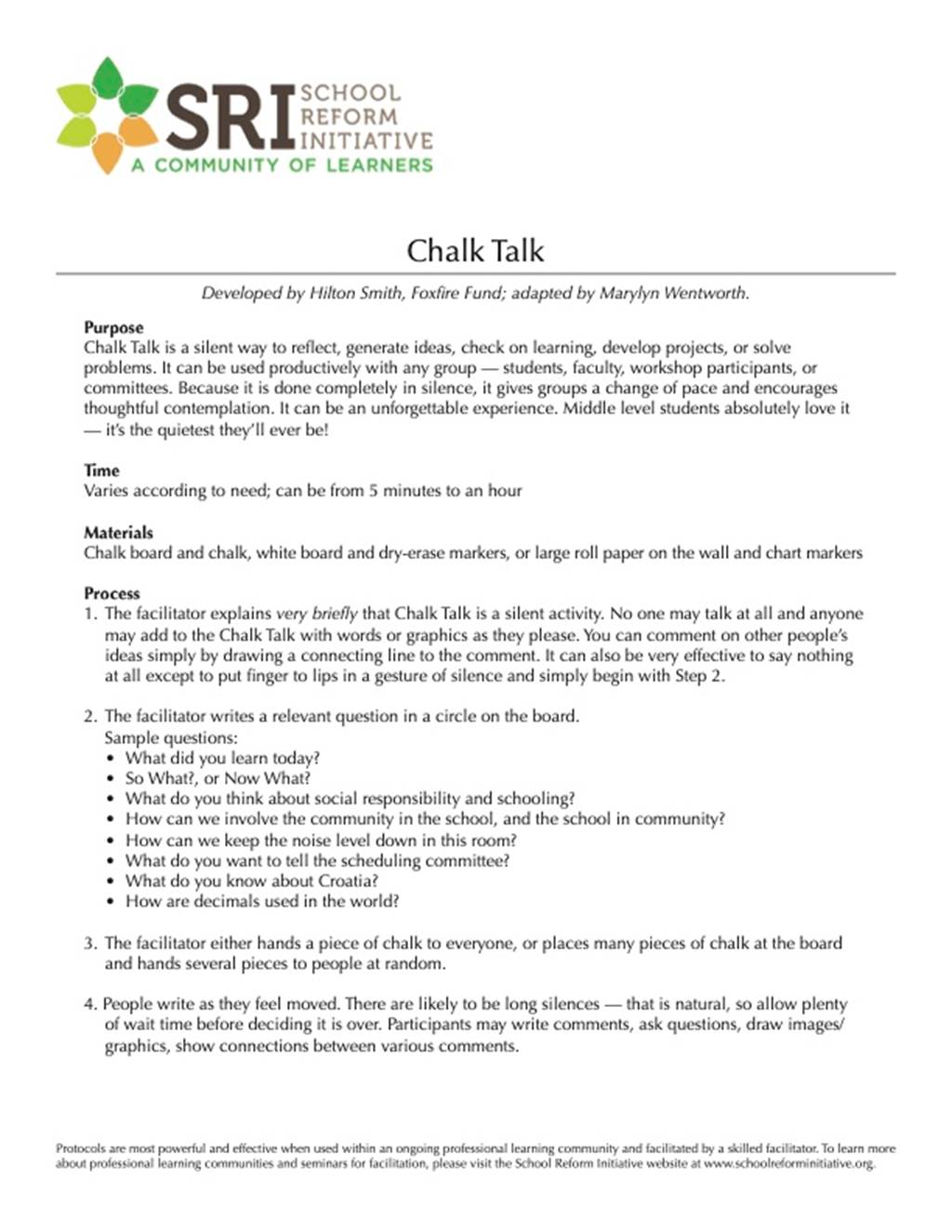 Chalk Talk - Document image