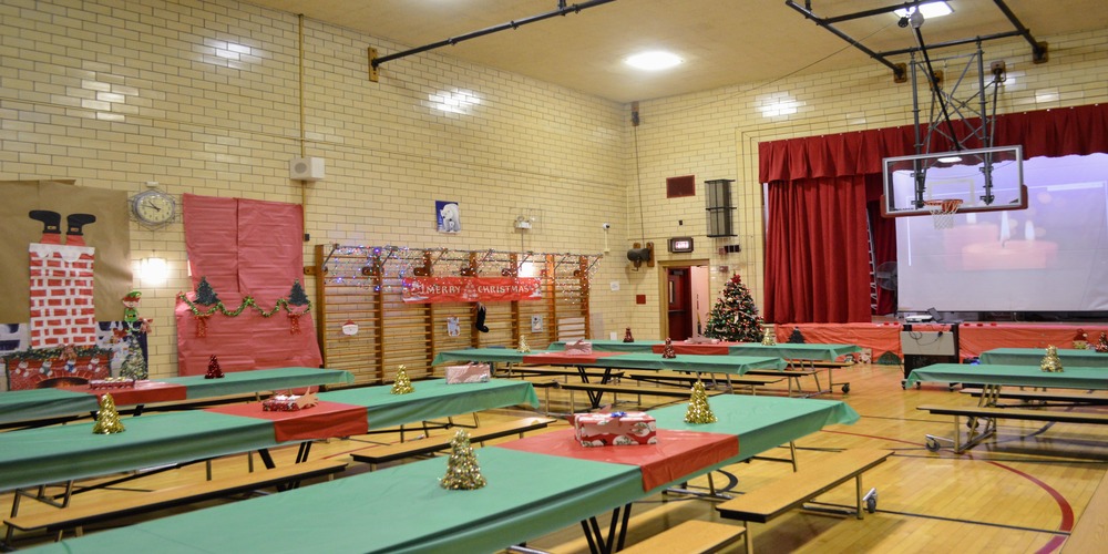 Decorated lunch tables