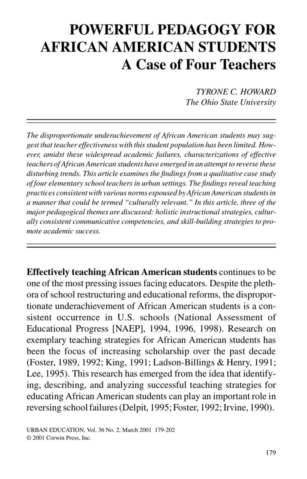 Powerful Pedagogy for African American Students Image