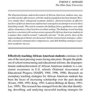Powerful Pedagogy for African American Students Image