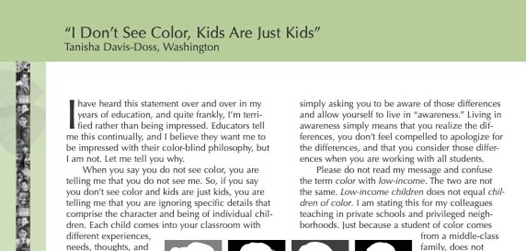 I Don’t See Color, Kids Are Just Kids article screenshot