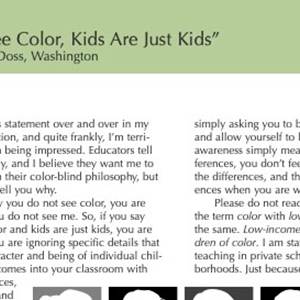 I Don’t See Color, Kids Are Just Kids article screenshot