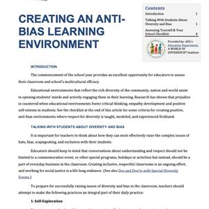 Creating an Anti Bias School Environment cover