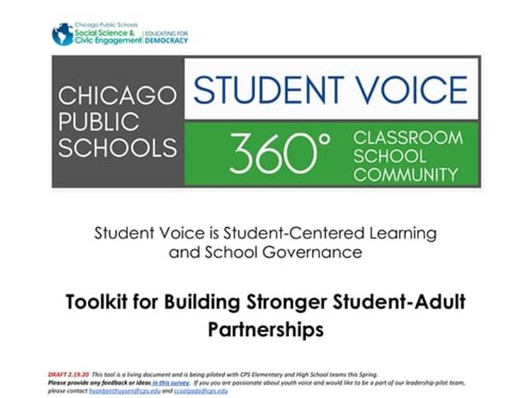 screenshot of Student Voice 360 page
