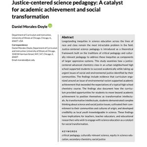 Justice-centered science pedagogy document image