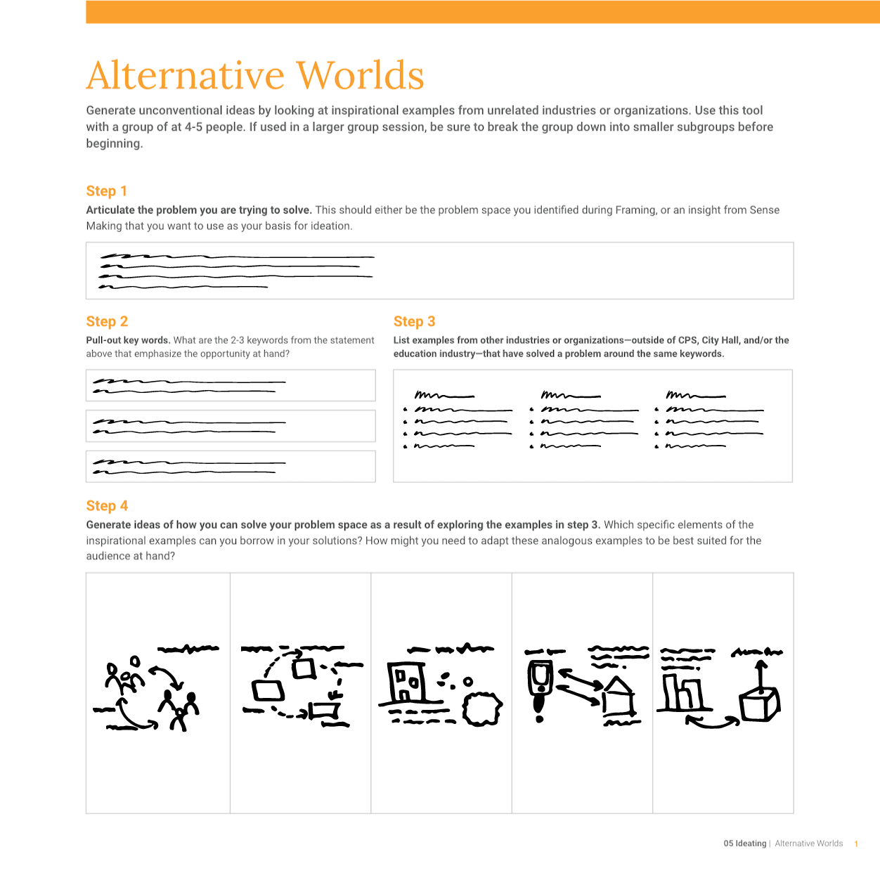 image of sample alternative worlds worksheet