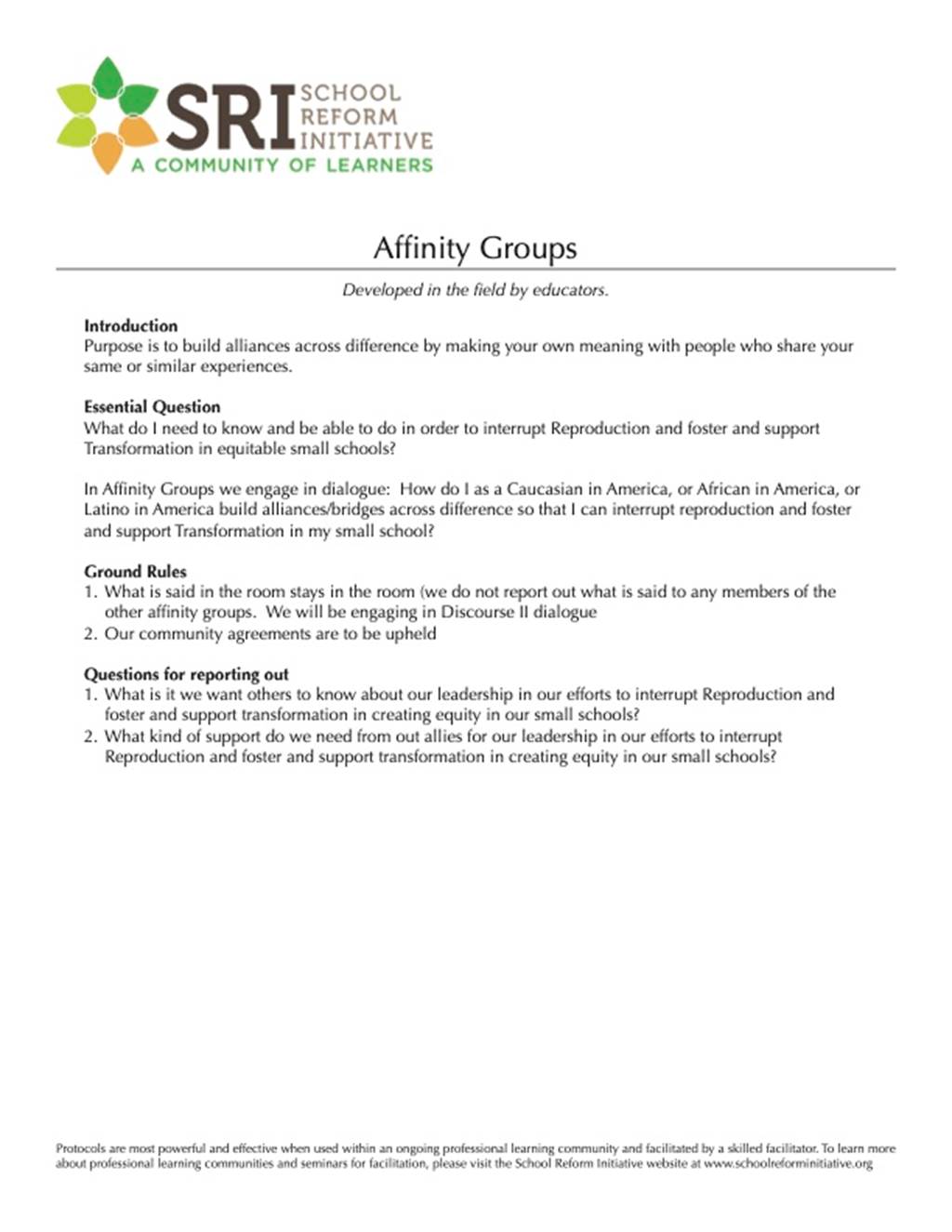 Affinity Groups - Document image