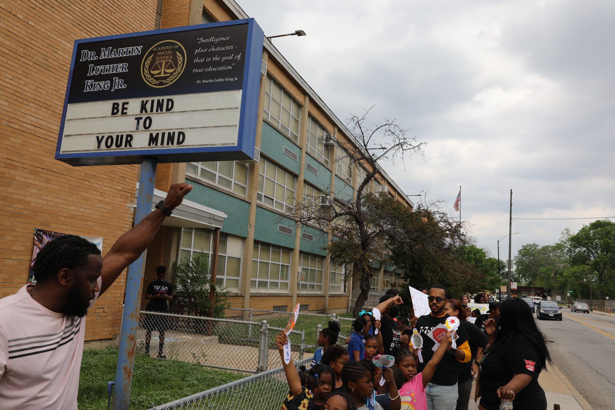 Students marching for Stop the Violence