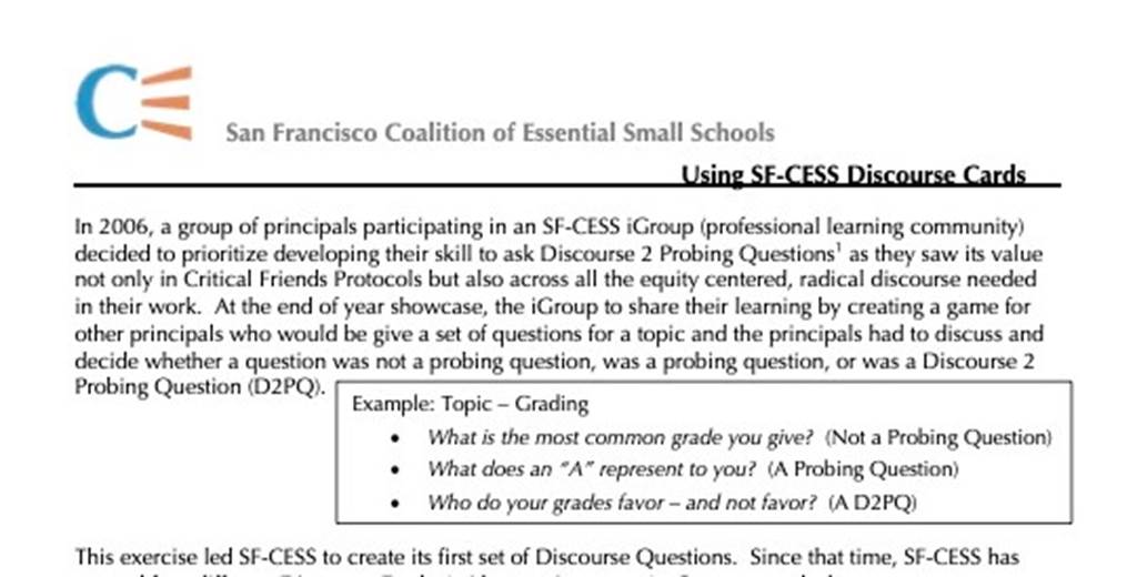 Using SF-CESS Discourse Cards document thumbnail