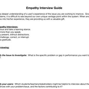 Empathy Interview Guide screenshot