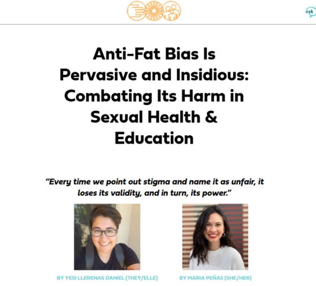 Anti-Fat Bias Is Pervasive and Insidious: Combating Its Harm in Sexual Health & Education Banner
