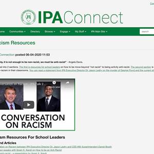 Screenshot of IPA Connect Anti-Racism Resources
