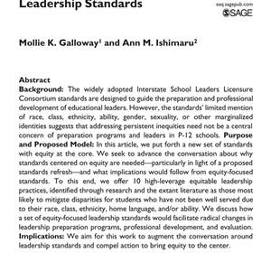 Radical Recentering: Equity in Educational Leadership Standards