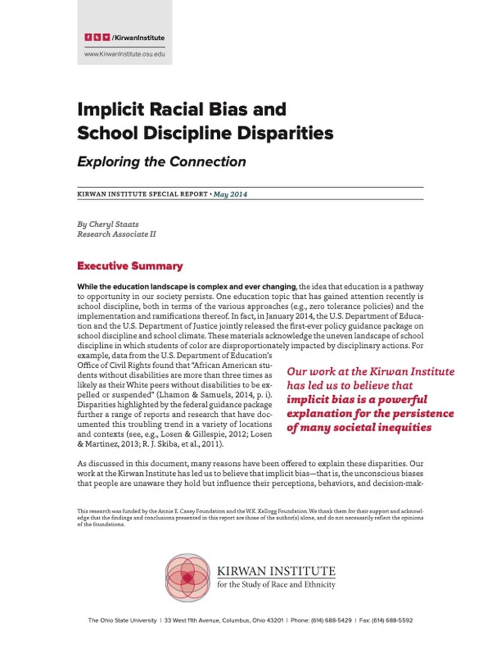 Implicit Racial Bias and School Discipline Disparities - image
